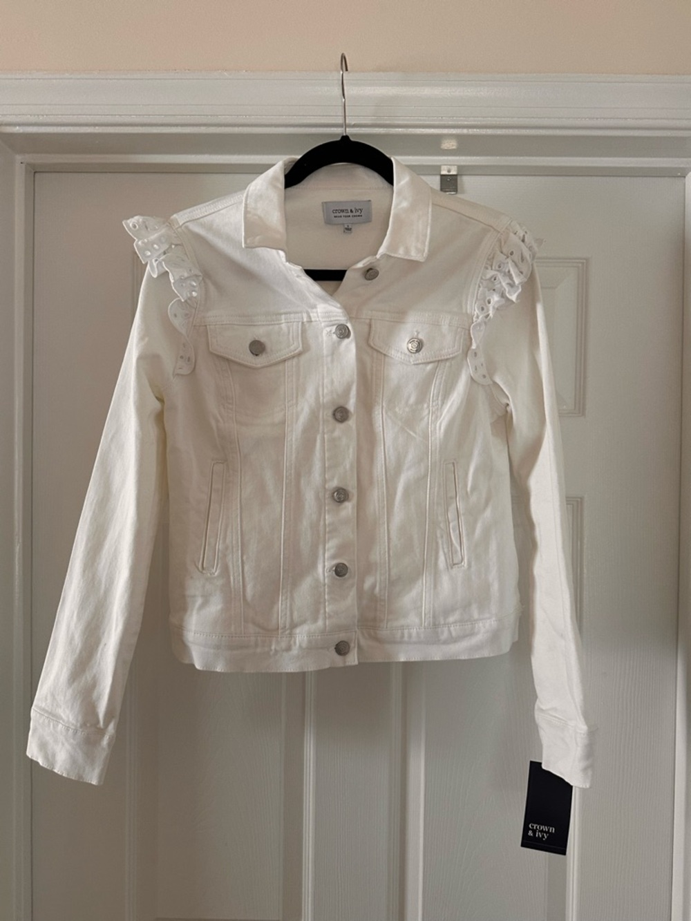 Crown & Ivy White denim jacket